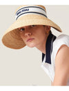 Raffia effect fabric visor tan white - MIU MIU - BALAAN 4