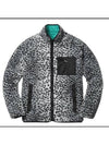 Leopard Fleece Reversible Jacket Teal - SUPREME - BALAAN 1