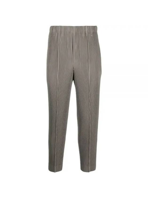 High Waist Pleated Straight Pants Grey - ISSEY MIYAKE - BALAAN 1