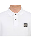 Pique Stretch Cotton Short Sleeve Polo Shirt White - STONE ISLAND - BALAAN 6