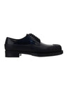 Brushed Leather Derby Black - PRADA - BALAAN.