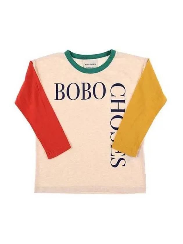 B224AC014 991 Logo Color Block Junior Long Sleeve T shirt 1136507 - BOBO CHOSES - BALAAN 1