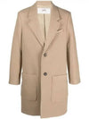 Two Button Wool Single Coat Champagne - AMI - BALAAN 2