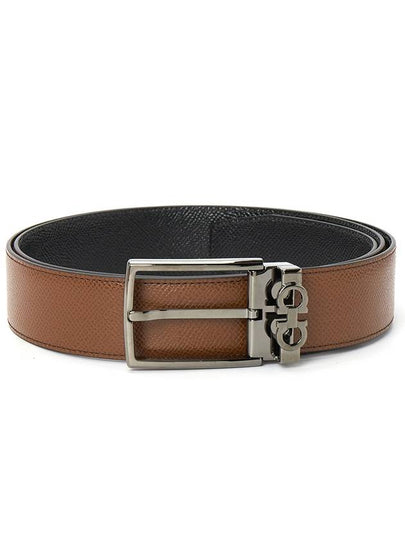 Gancini Reversible Adjustable Leather Belt Radica Black - SALVATORE FERRAGAMO - BALAAN 2