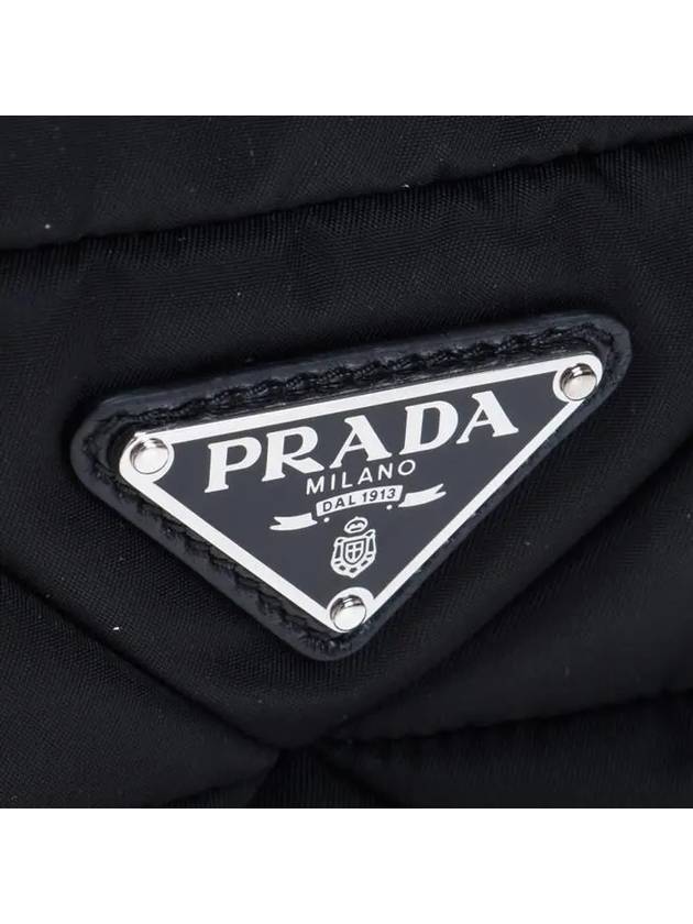 Triangle Logo Re-nylon Paddde Hobo Cross Bag Black - PRADA - BALAAN 6