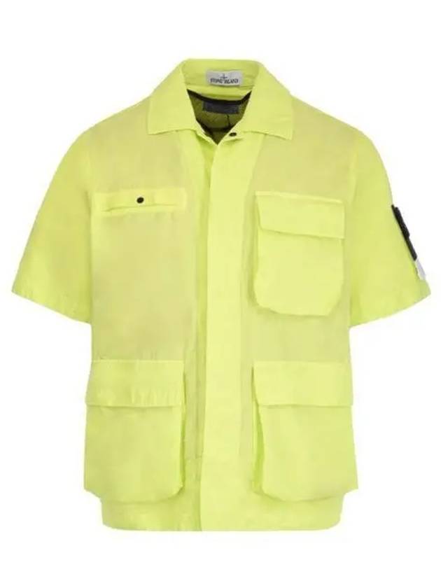 Men's Waffen Short Sleeve Shirt Jacket Lime - STONE ISLAND - BALAAN 2