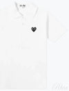 Men's Black Heart Waffen Short Sleeve Polo Shirt White - COMME DES GARCONS - BALAAN 2