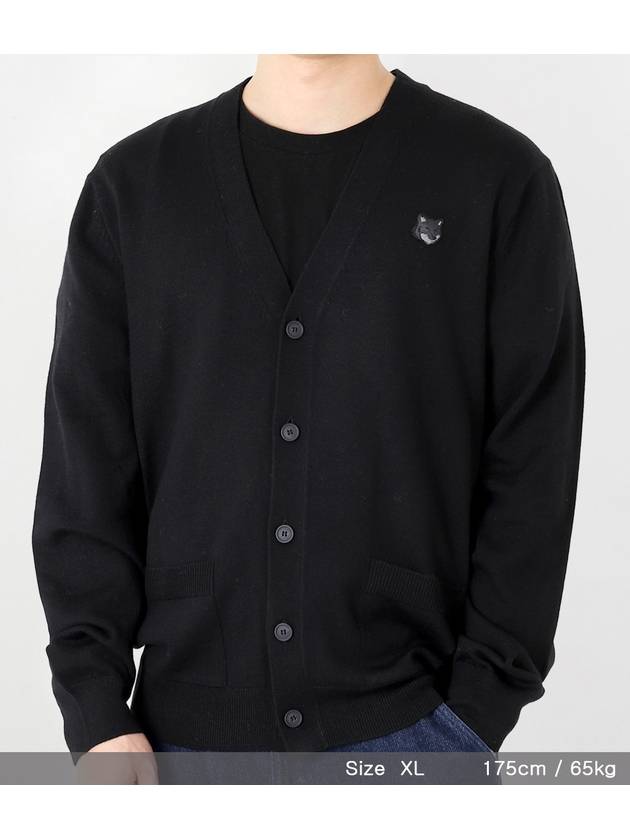 Bold Fox Head Patch Regular Cardigan Black - MAISON KITSUNE - BALAAN 7