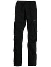 Logo Patch Tapered Straight Pants Black - CP COMPANY - BALAAN 3