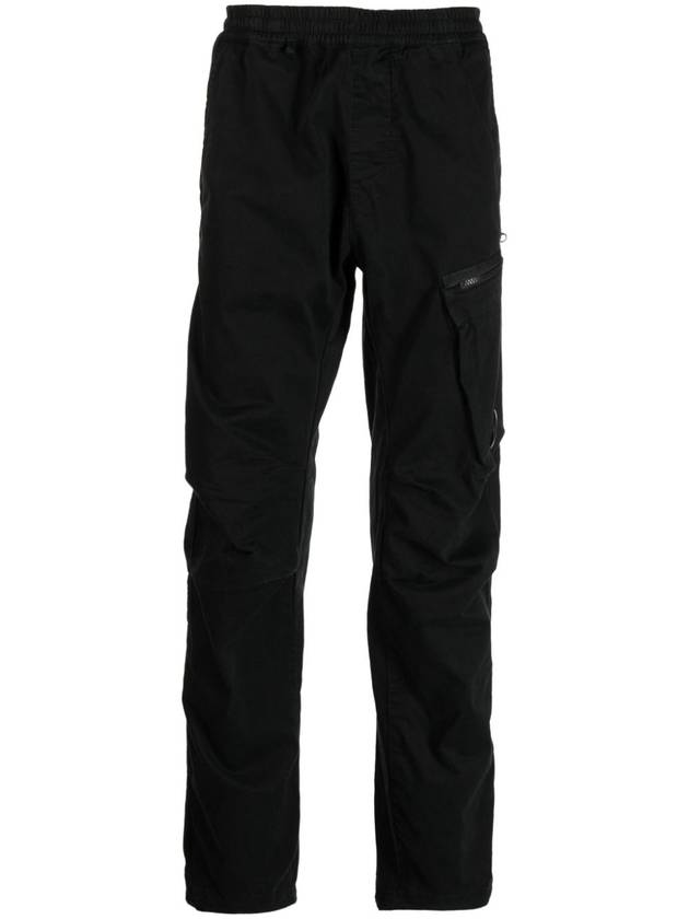 Logo Patch Tapered Straight Pants Black - CP COMPANY - BALAAN 3