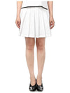 Women's Striped Band Cotton Pleated Skirt White - THOM BROWNE - BALAAN 2