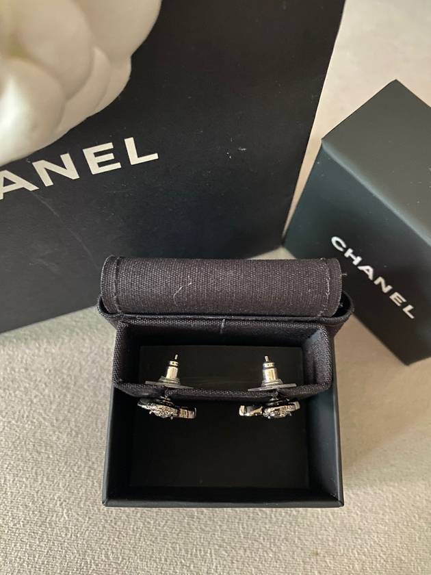 CC logo earrings crystal point earrings silver ABB700 - CHANEL - BALAAN 4