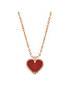 Sweet Alhambra Heart Pendant Pink Gold Necklace Carnelian - VANCLEEFARPELS - BALAAN 1