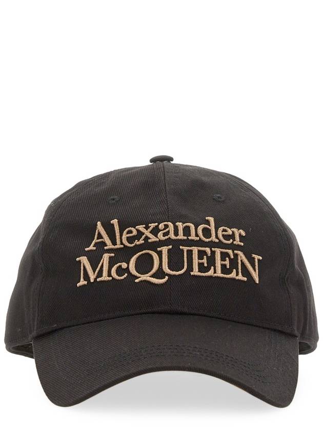 Signature Embroidered Logo Ball Cap Browm Black - ALEXANDER MCQUEEN - BALAAN 2