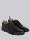 Vitello Caprether Cap Toe Oxford Black - THOM BROWNE - BALAAN.