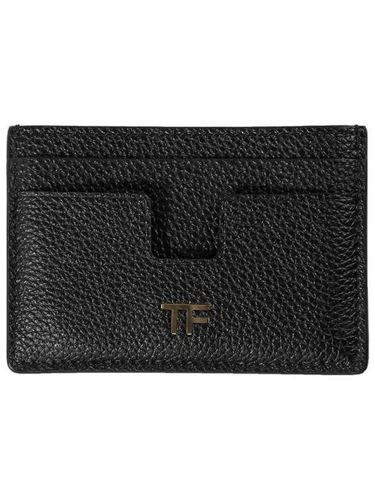 TF Gold Logo Card Wallet Black - TOM FORD - BALAAN 2