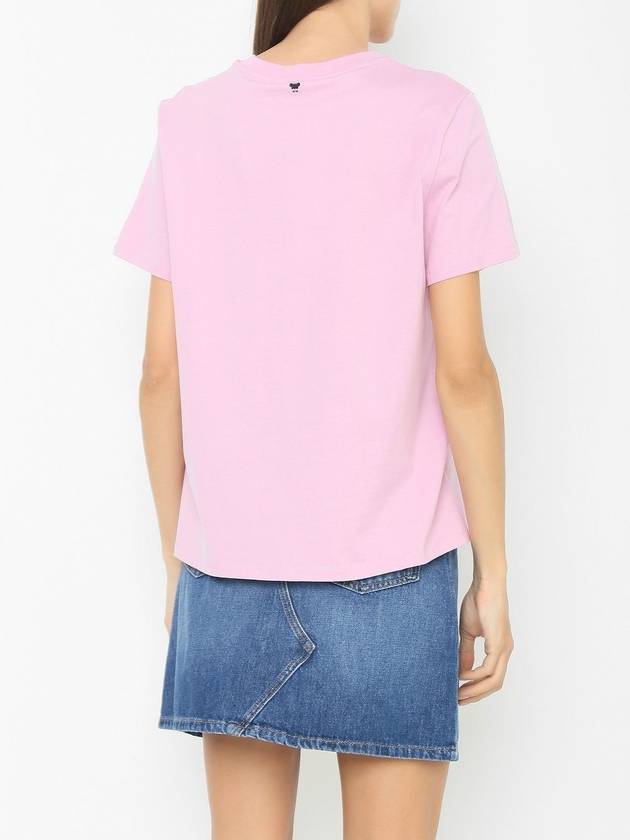 Max Mara SANTE Ssangde Logo Cotton T Shirt 59760439 005 Pink - WEEKEND MAX MARA - BALAAN 5