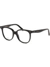 Glasses Frame CL5010IN 001 Black Square Overfit Horned - CELINE - BALAAN 7