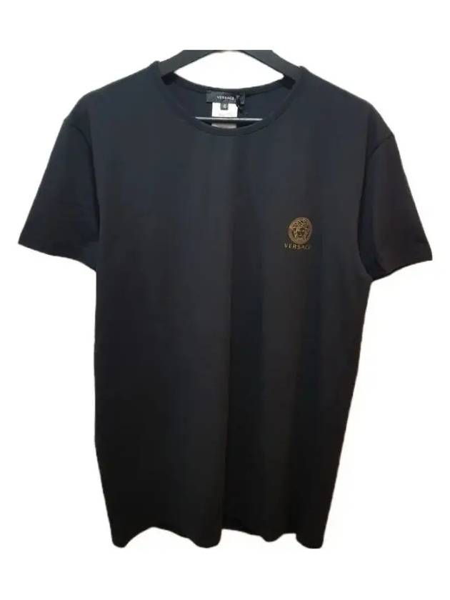 Men's Logo Medusa Cotton Short Sleeve T-Shirt Black - VERSACE - BALAAN 2