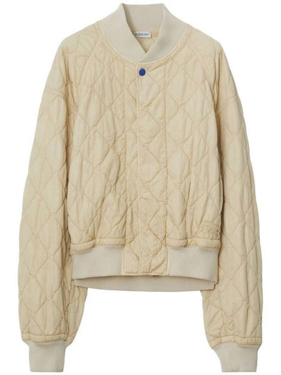 Quilted Bomber Jacket Ivory - BURBERRY - BALAAN 2