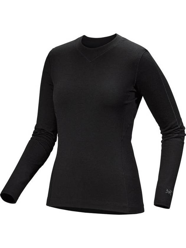 Rho Merino Crew Neck Wool Long Sleeve T-Shirt Black - ARC'TERYX - BALAAN 2