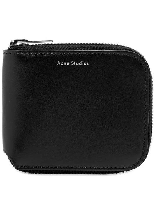 Kei Compact Zipper Half wallet Black - ACNE STUDIOS - BALAAN.