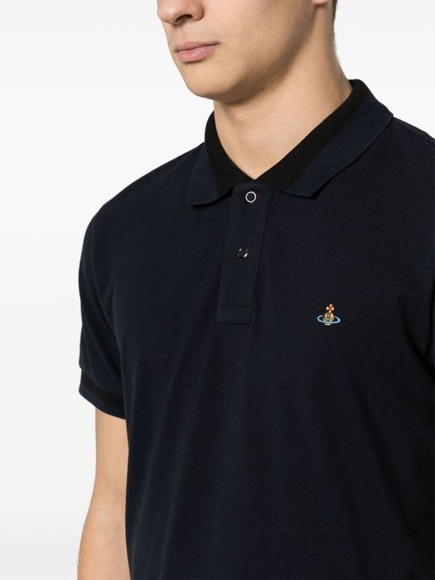 Classic ORB Logo Polo Shirt Navy - VIVIENNE WESTWOOD - BALAAN 3