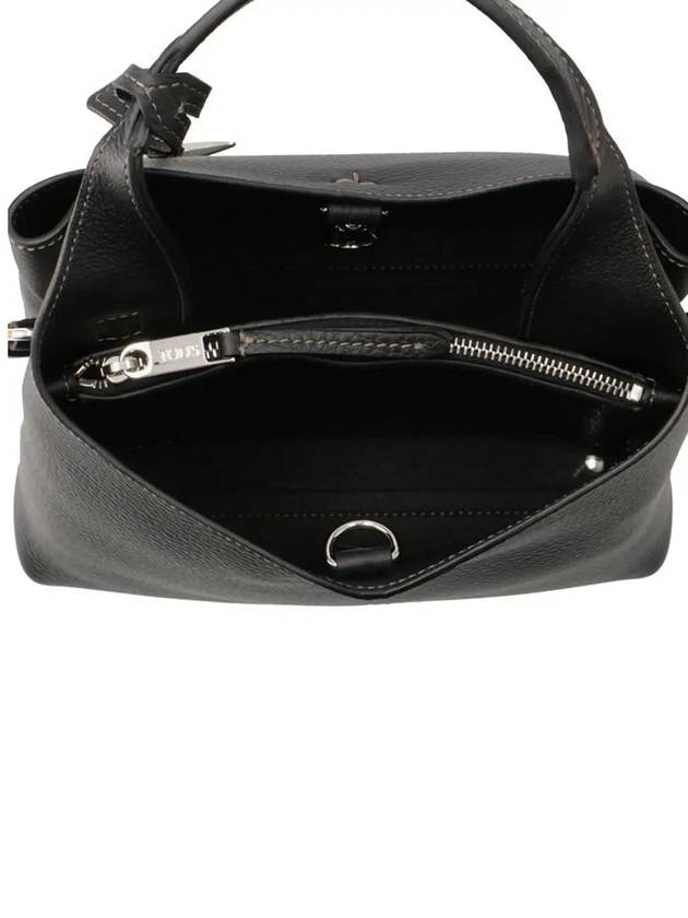 Logo Mini Leather Tote Bag Black - TOD'S - BALAAN 5