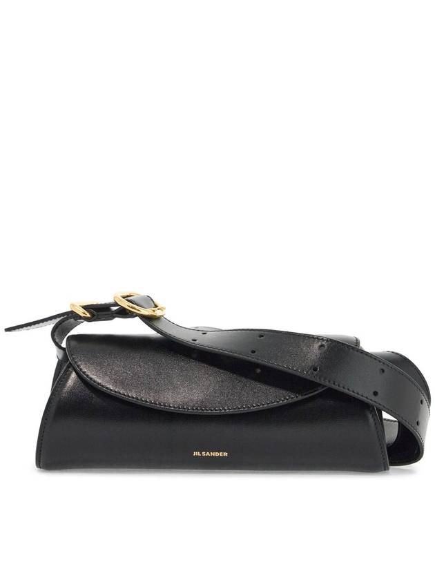 Cannolo Mini Leather Shoulder Bag Black - JIL SANDER - BALAAN 2