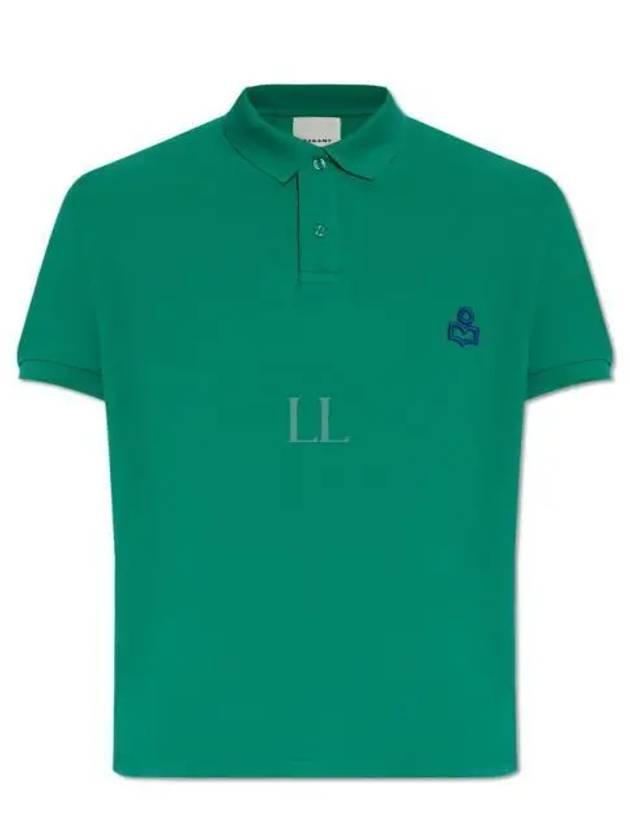 Afko Logo Cotton Polo Shirt Green - ISABEL MARANT - BALAAN 2