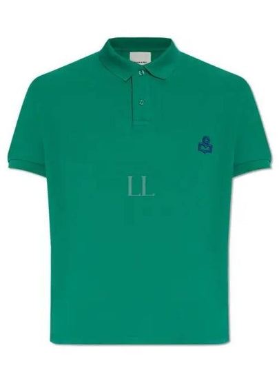 Afko Logo Cotton Polo Shirt Green - ISABEL MARANT - BALAAN 2