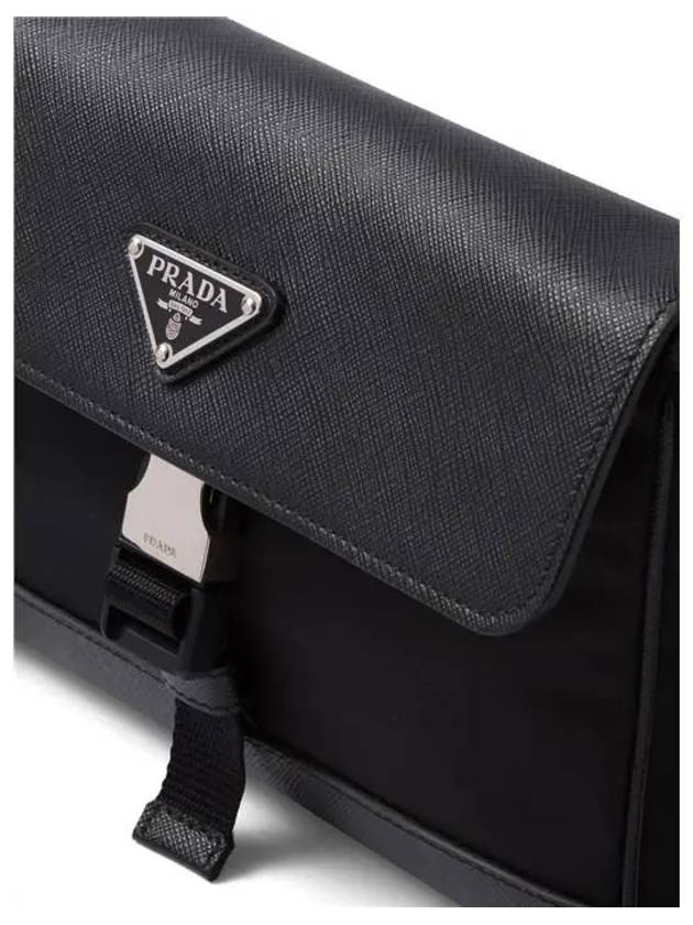 Re-Nylon Saffiano Shoulder Bag Black - PRADA - BALAAN 5