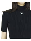 Reedition Knit Short Sleeve Turtle Neck Black - COURREGES - BALAAN 9