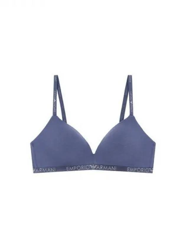 UNDERWEAR Women s Glitter Logo Padded Triangle Bra Blue 270240 - EMPORIO ARMANI - BALAAN 1