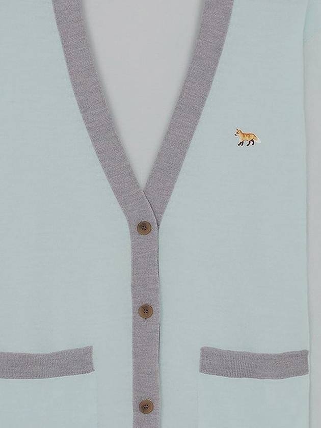 Baby Fox Patch Color Block Cardigan Peppermint - MAISON KITSUNE - BALAAN 4