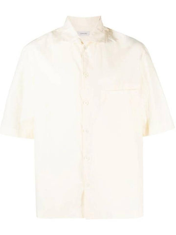 Camp Collar Cotton Short Sleeve Shirt Ecru - LEMAIRE - BALAAN 1