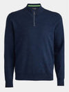 Golf PLAITED MERINO WOOL QUARTER ZIP SWEATER G4MF23S200 INK Men's Merino Wool Quarter Zip Sweater - G/FORE - BALAAN 2