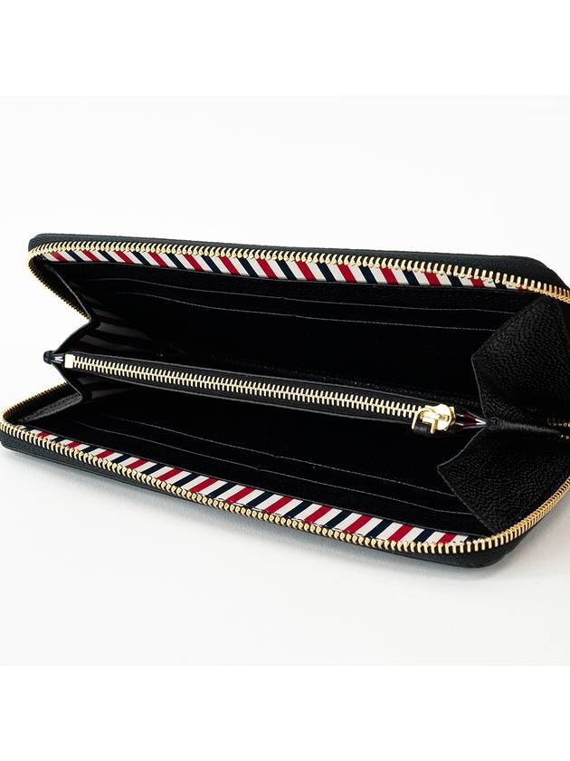 Grosgrain Tab Leather Continental Long Wallet Black - THOM BROWNE - BALAAN 4