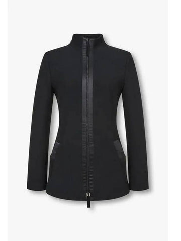 Women s Silk Trim Zip Up Blazer Black - GIORGIO ARMANI - BALAAN 1