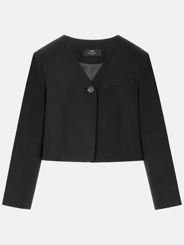 Colin Office Set Up V-Neck Crop Jacket Black - RAMUSTUDIO - BALAAN 2