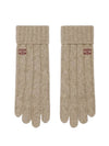 Triomphe Cable Knit Cashmere Gloves Light Taupe - CELINE - BALAAN 1