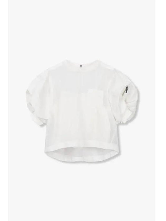 Women s Volume Sleeve Voile Pullover White - SACAI - BALAAN 1