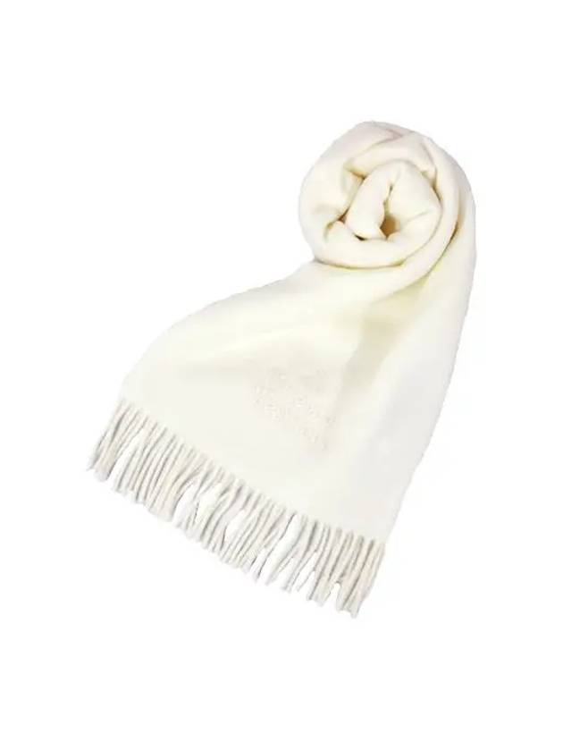 Logo Wool Fringe Muffler White - VIVIENNE WESTWOOD - BALAAN 2