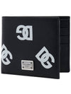 DG Logo Print Calfskin Half Wallet Black - DOLCE&GABBANA - BALAAN 2