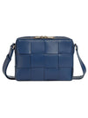 Cassette Intrecciato Leather Cross Bag Navy - BOTTEGA VENETA - BALAAN 1