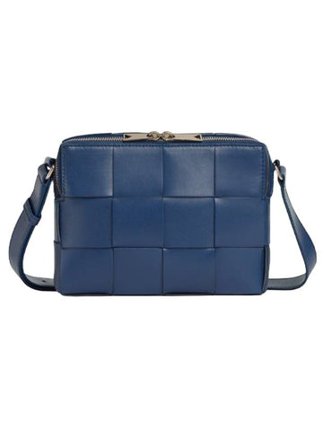 Cassette Intrecciato Leather Cross Bag Navy - BOTTEGA VENETA - BALAAN 1