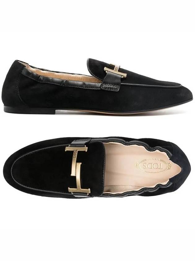 Women's Double T Loafers Black - TOD'S - BALAAN 2