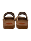 Woody Logo Canvas Strap Flat Mule Slippers Beige - CHLOE - BALAAN.