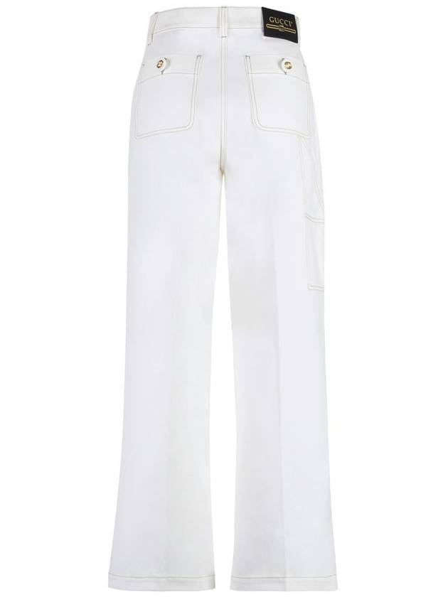 Denim Straight Pants 729179XDB9V 9011 WHITE - GUCCI - BALAAN 3