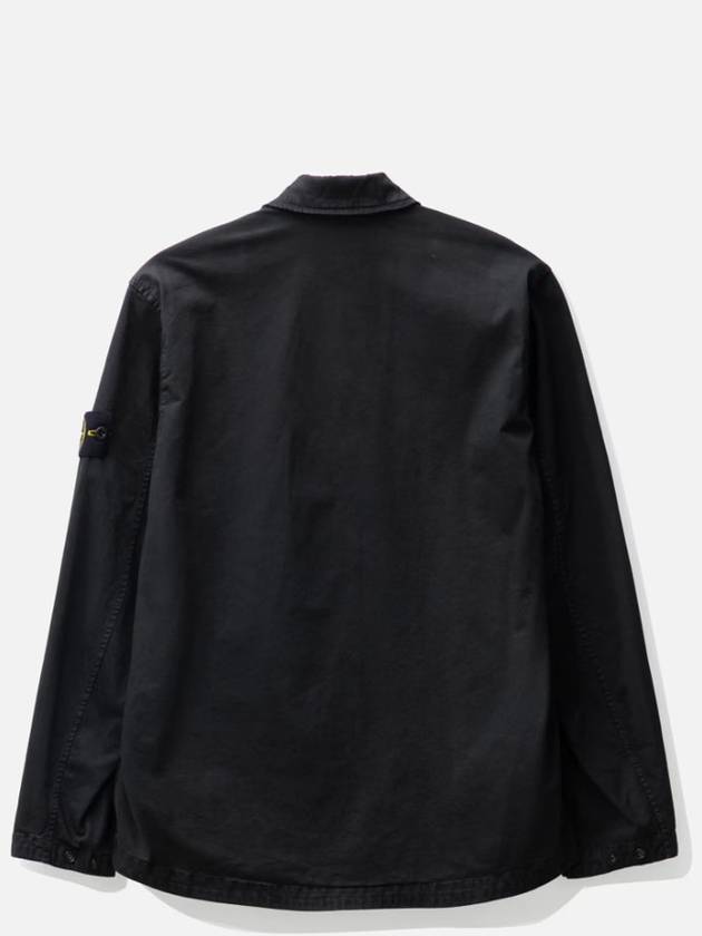 Wappen Patch Overshirt Zip Up Jacket Black - STONE ISLAND - BALAAN 6